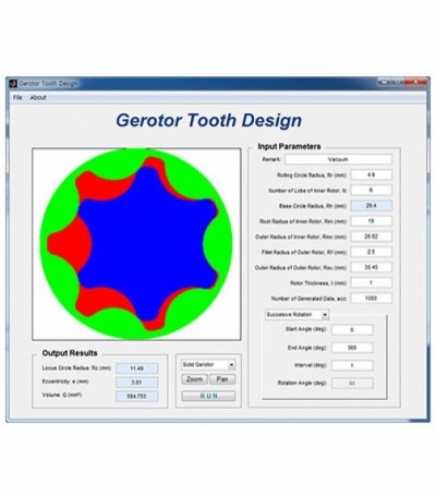 Gerotor(지로터) : Gerotor Tooth Design 치형 설계용 툴